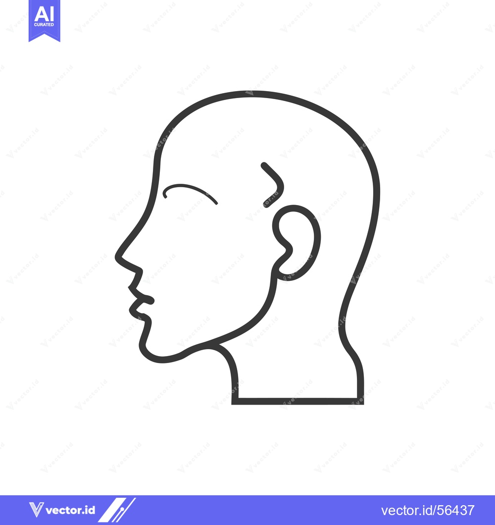 Premium Vector dari Line Drawing of a Person's Head in Profile