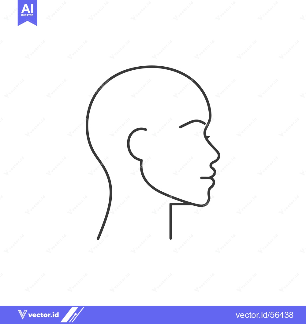 Premium Vector dari Line drawing of a person's head in profile