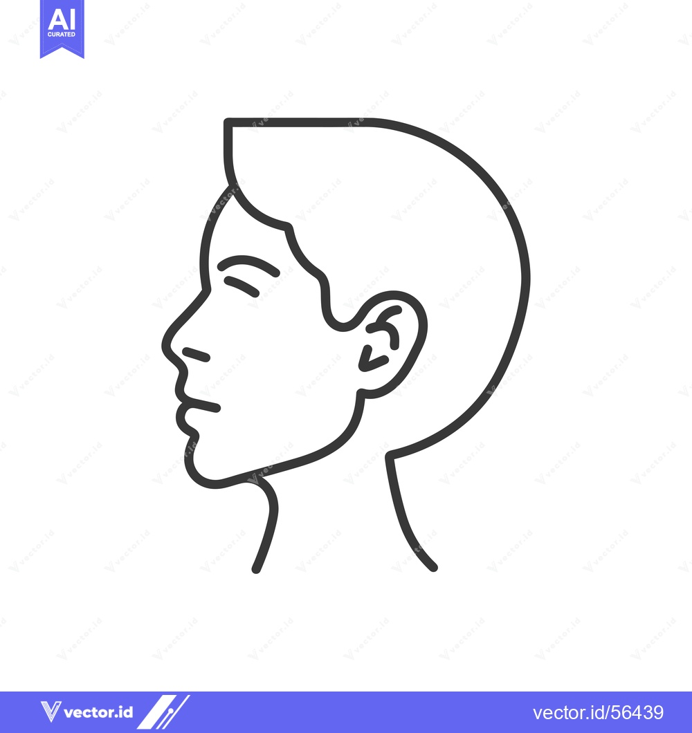 Premium Vector dari Line drawing of a person's head in profile