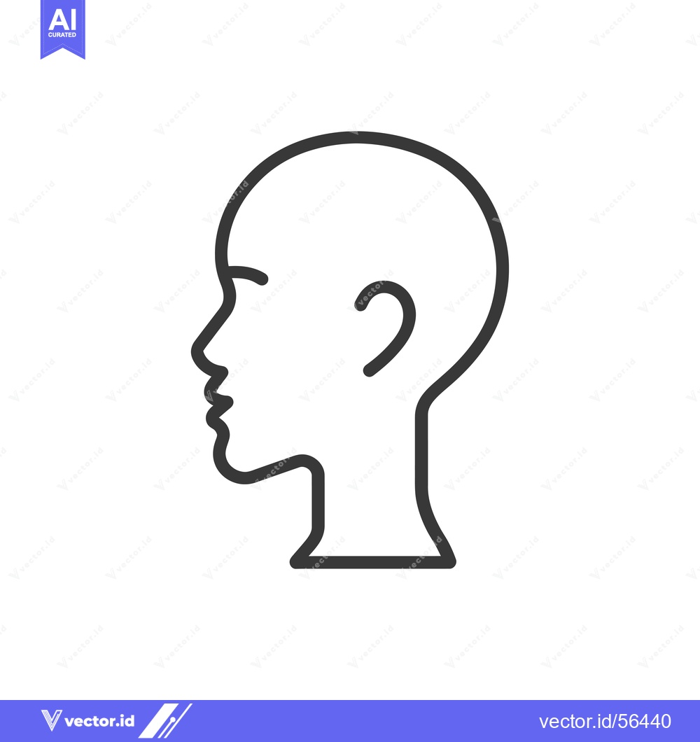 Premium Vector of Line drawing of a person's head in profile