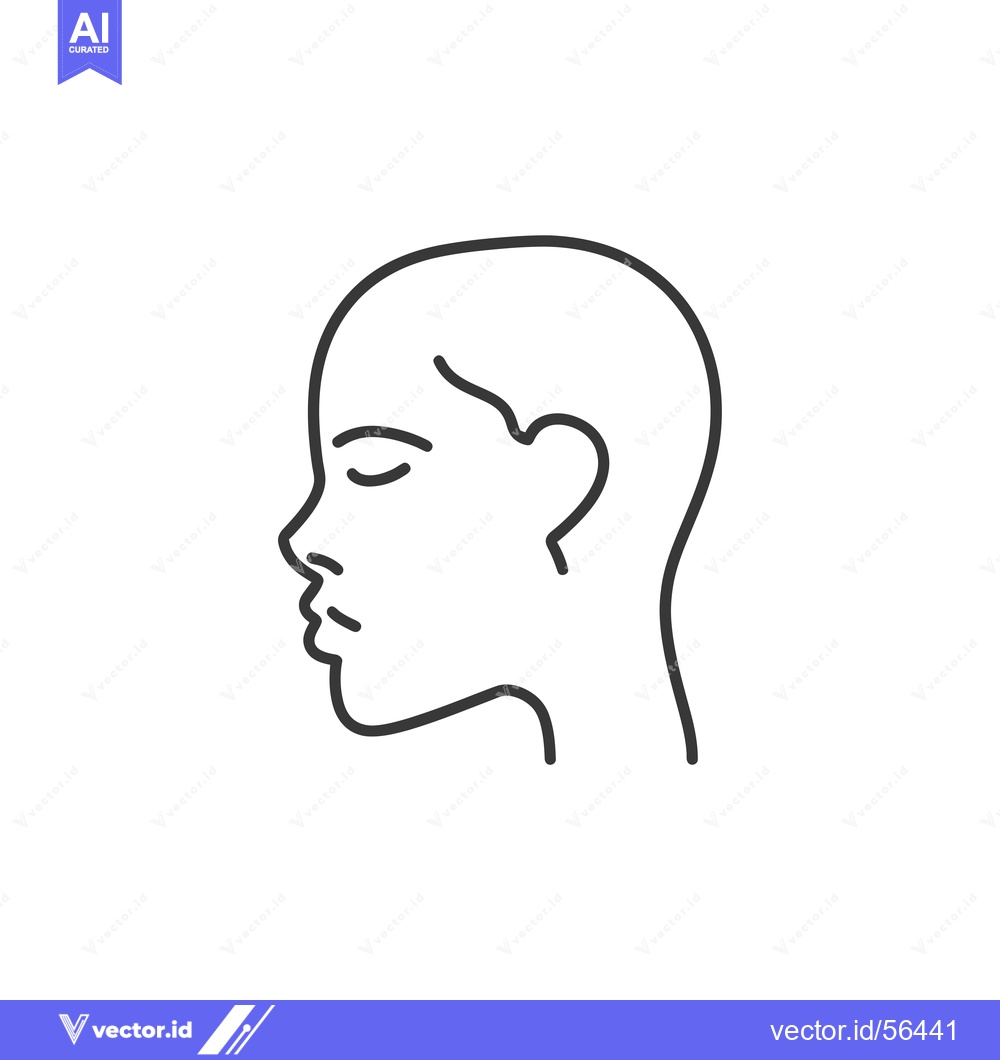 Premium Vector of Line Drawing of a Person's Head in Profile
