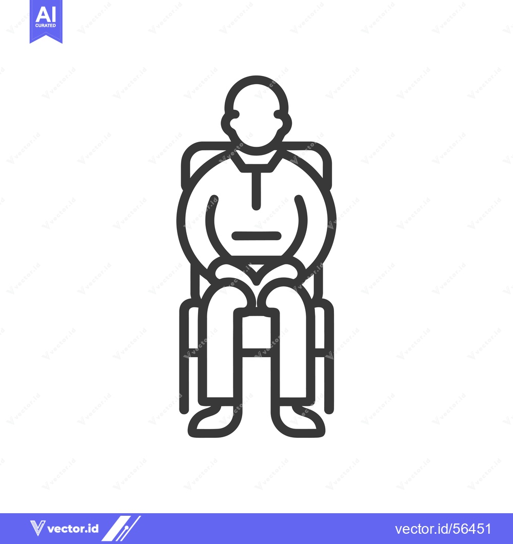 Premium Vector dari Line Drawing of a Person Sitting in a Chair