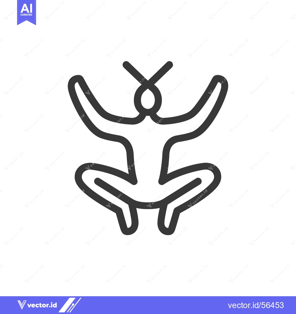 Premium Vector dari Line drawing of a person sitting in a squat position with arms raised