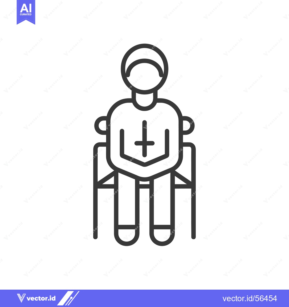 Premium Vector dari Line drawing of a person sitting in a wheelchair
