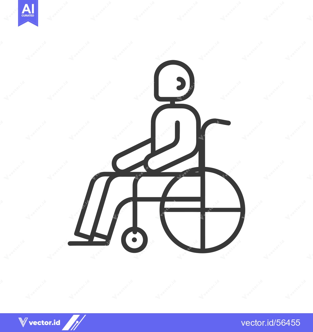 Premium Vector dari Line drawing of a person sitting in a wheelchair