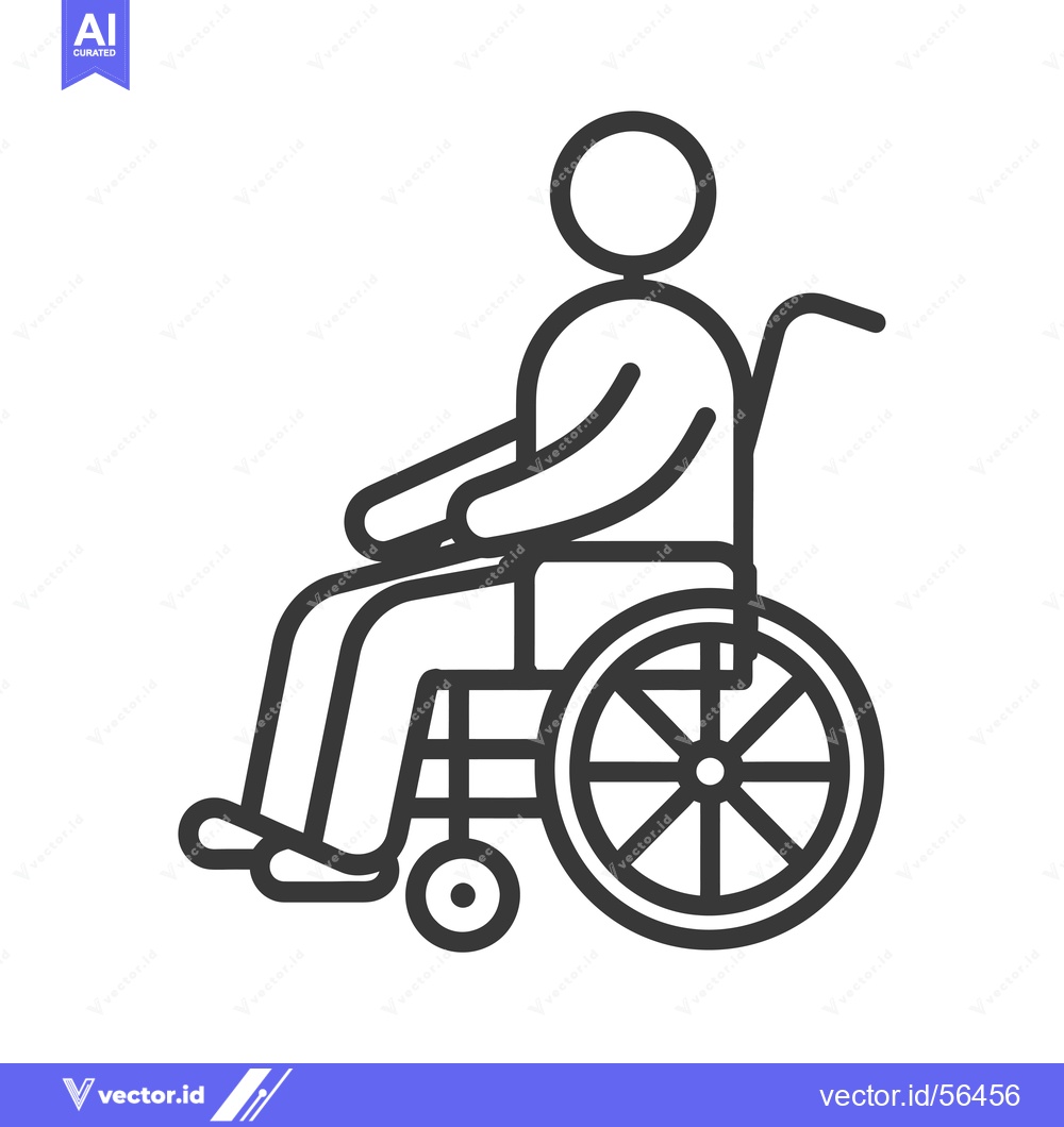 Premium Vector dari Line drawing of a person sitting in a wheelchair