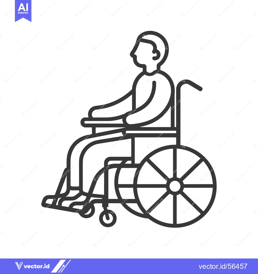 Premium Vector of Line Drawing of a Person Sitting in a Wheelchair