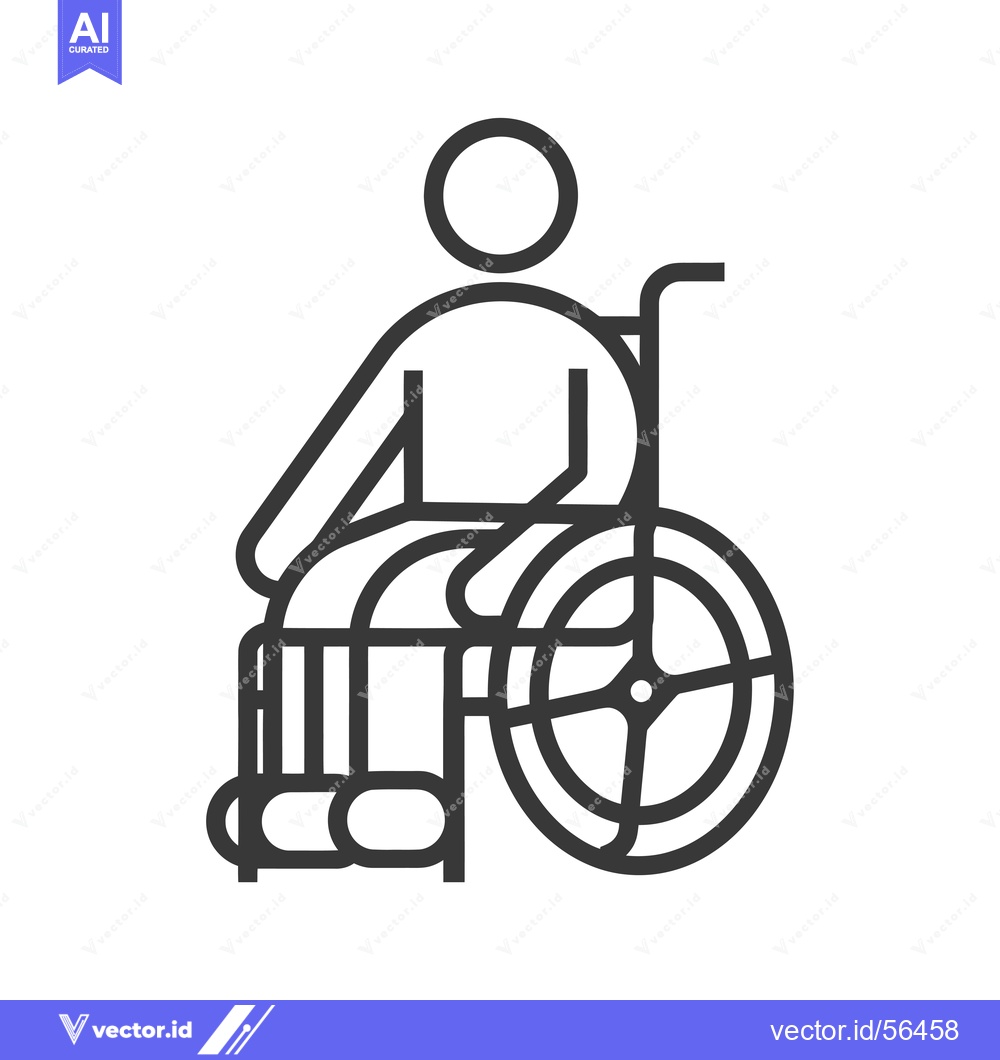Premium Vector dari Line Drawing of a Person Sitting in a Wheelchair