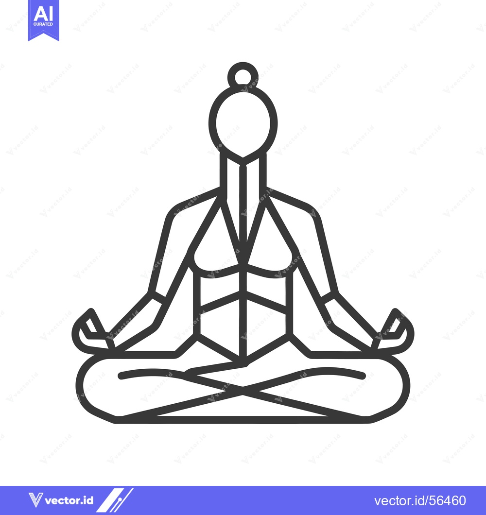 Premium Vector dari Line Drawing of a Person Sitting in a Yoga Pose