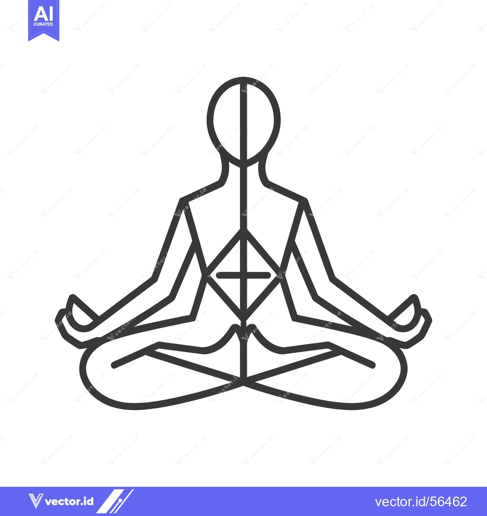 Premium Vector dari Line Drawing of a Person Sitting in Meditation Pose