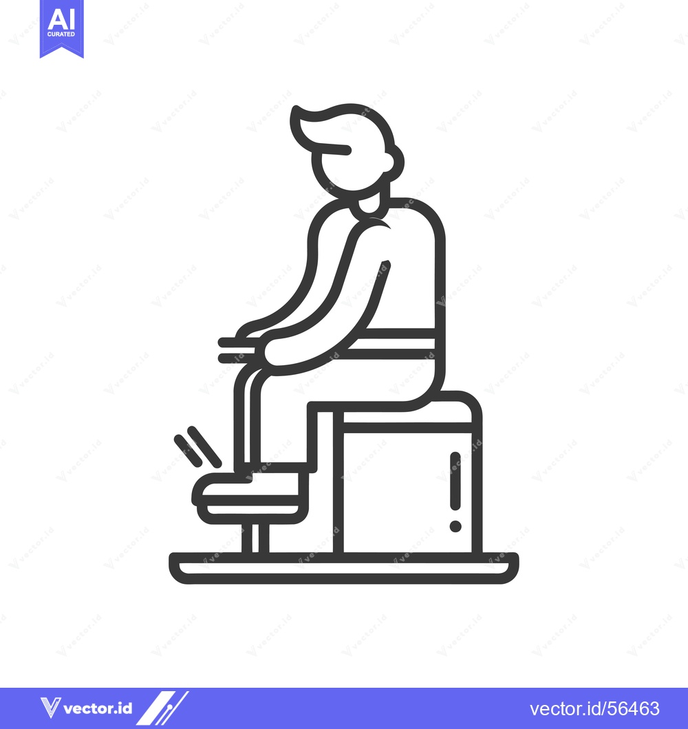 Premium Vector of Line drawing of a person sitting on a box and pushing down on a pedal
