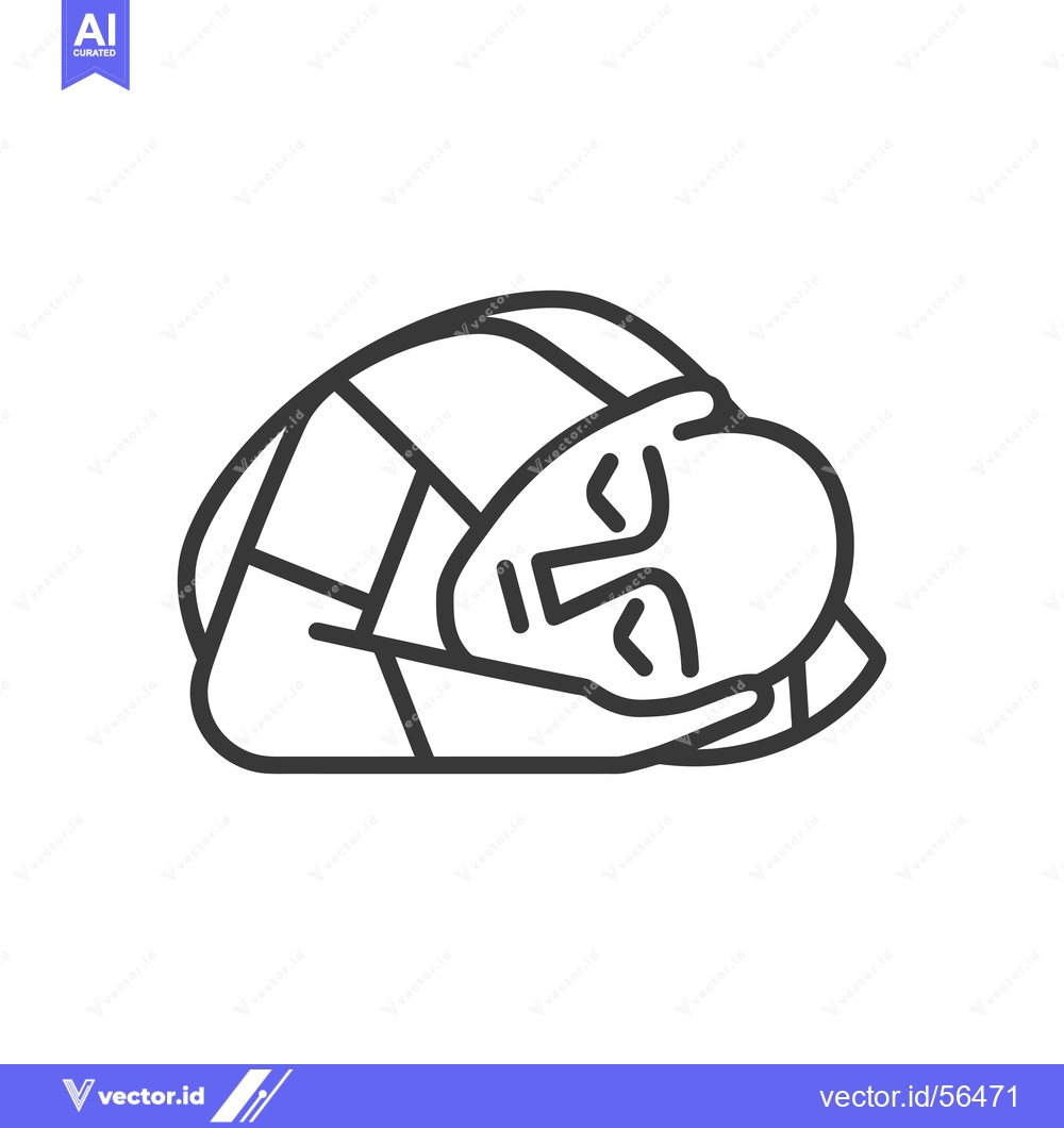 Premium Vector of Line Drawing of a Person Sleeping in a Tent