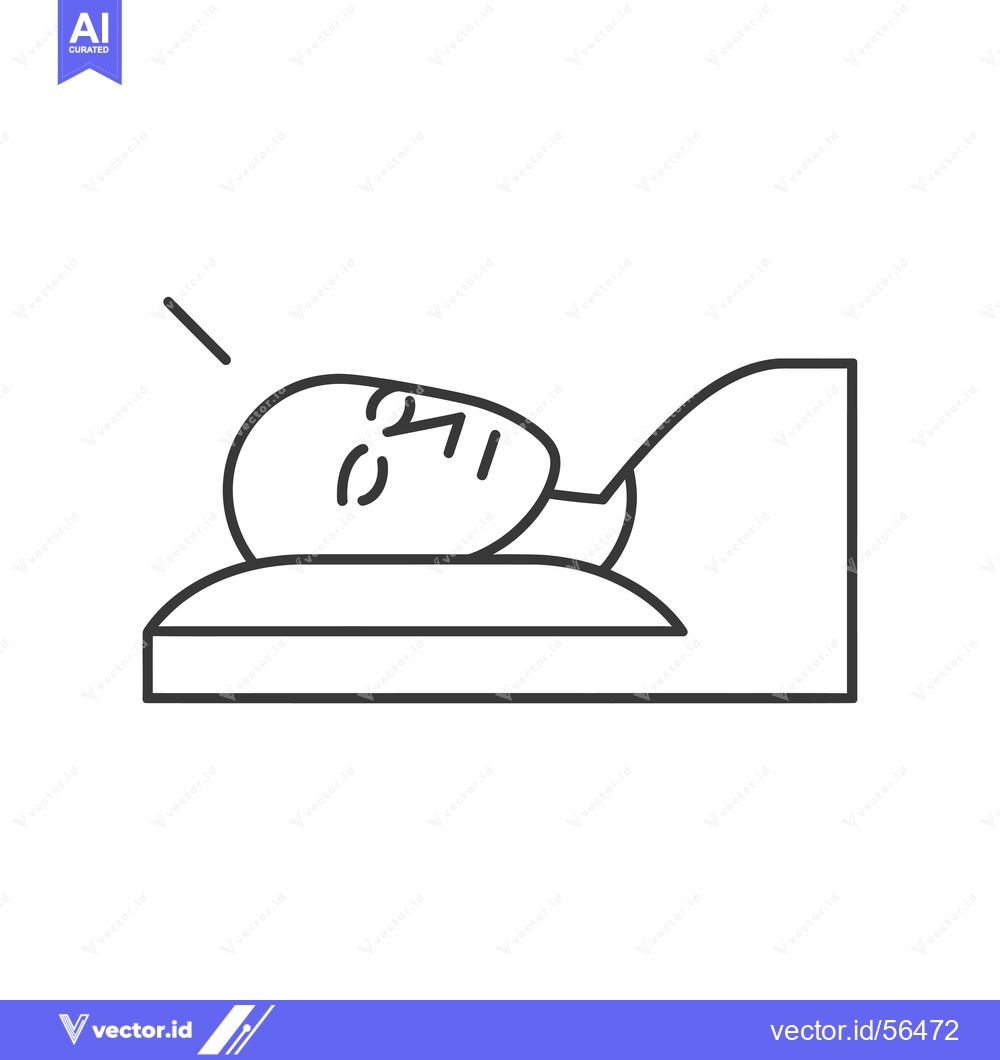 Premium Vector of Line Drawing of a Person Sleeping in Bed