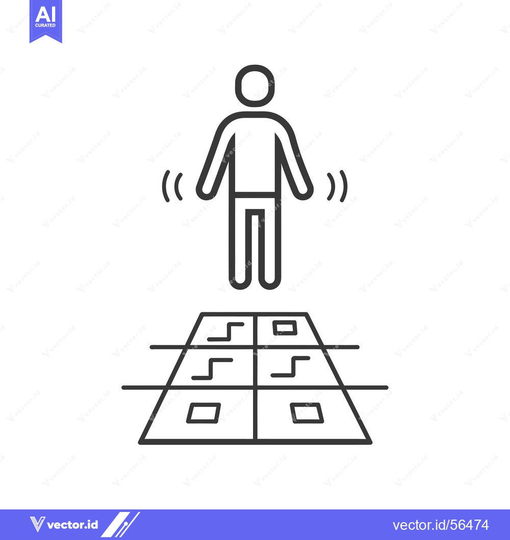 Premium Vector of Line Drawing of a Person Standing on a Tile Floor