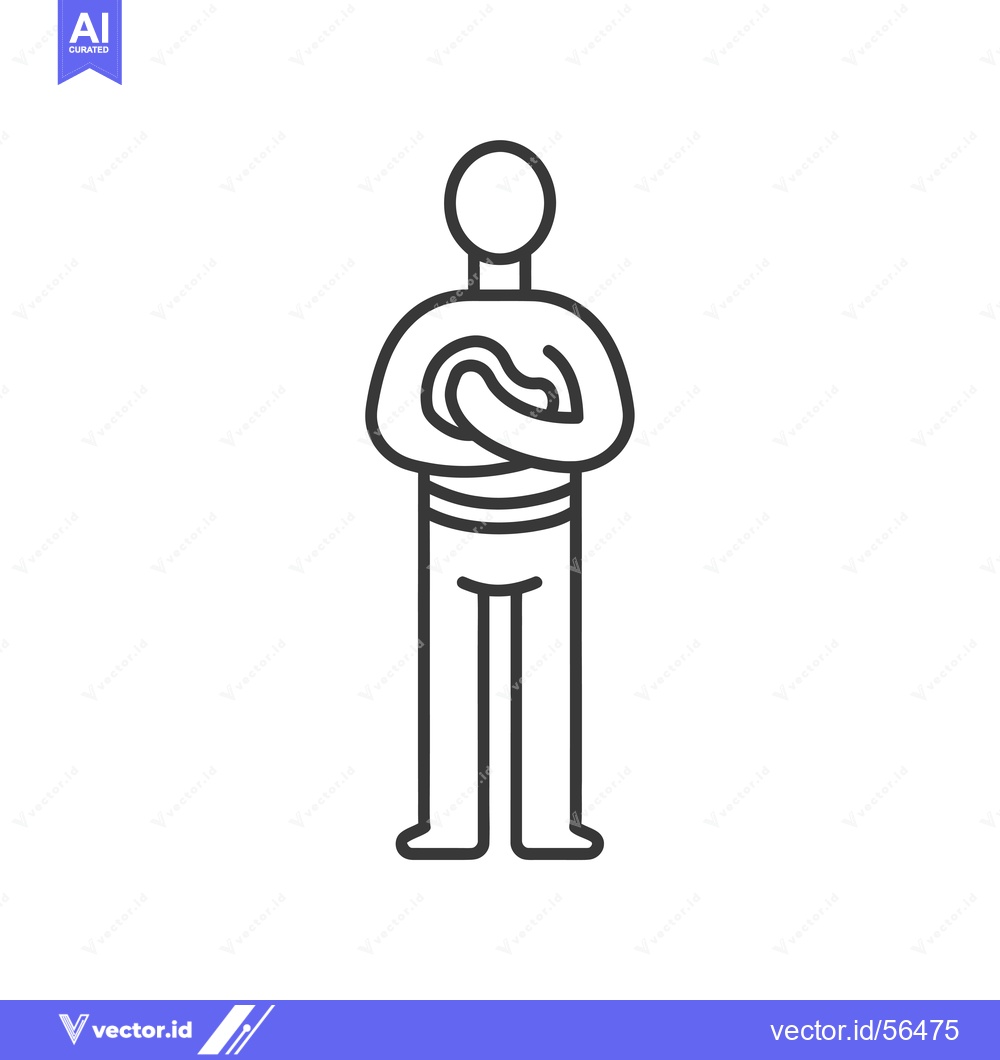 Premium Vector dari Line drawing of a person standing with arms crossed