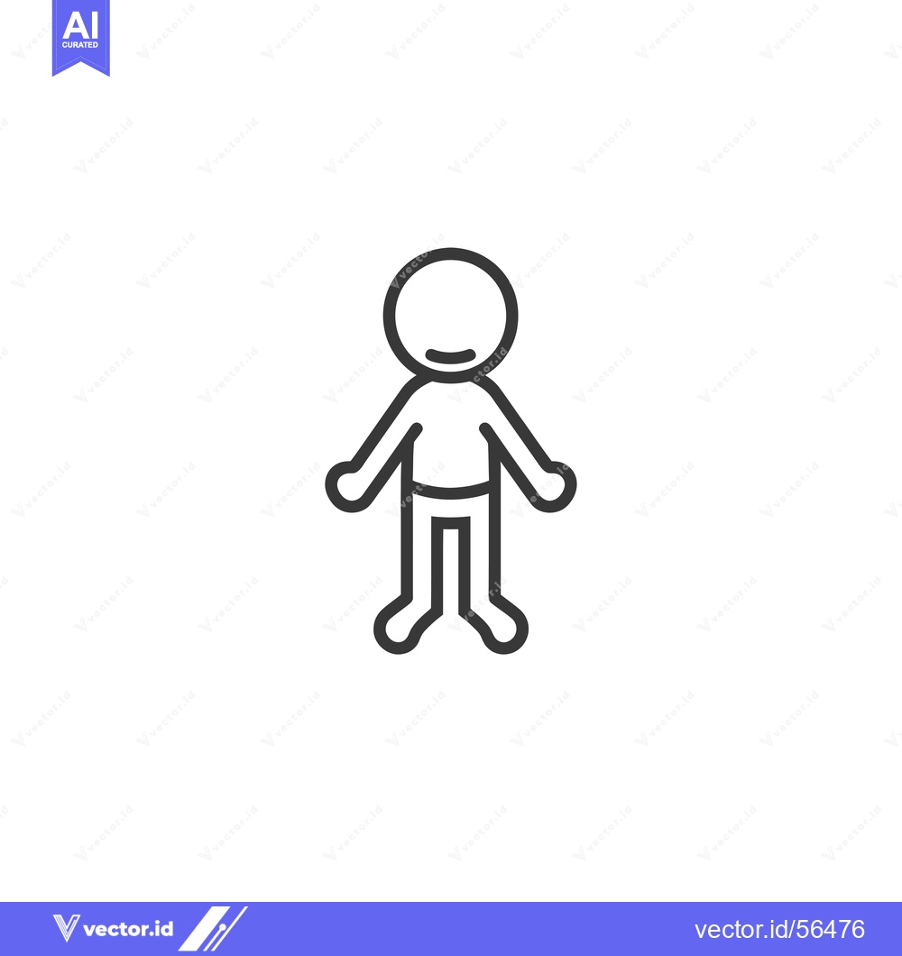 Premium Vector of Line Drawing of a Person Standing with Arms Outstretched
