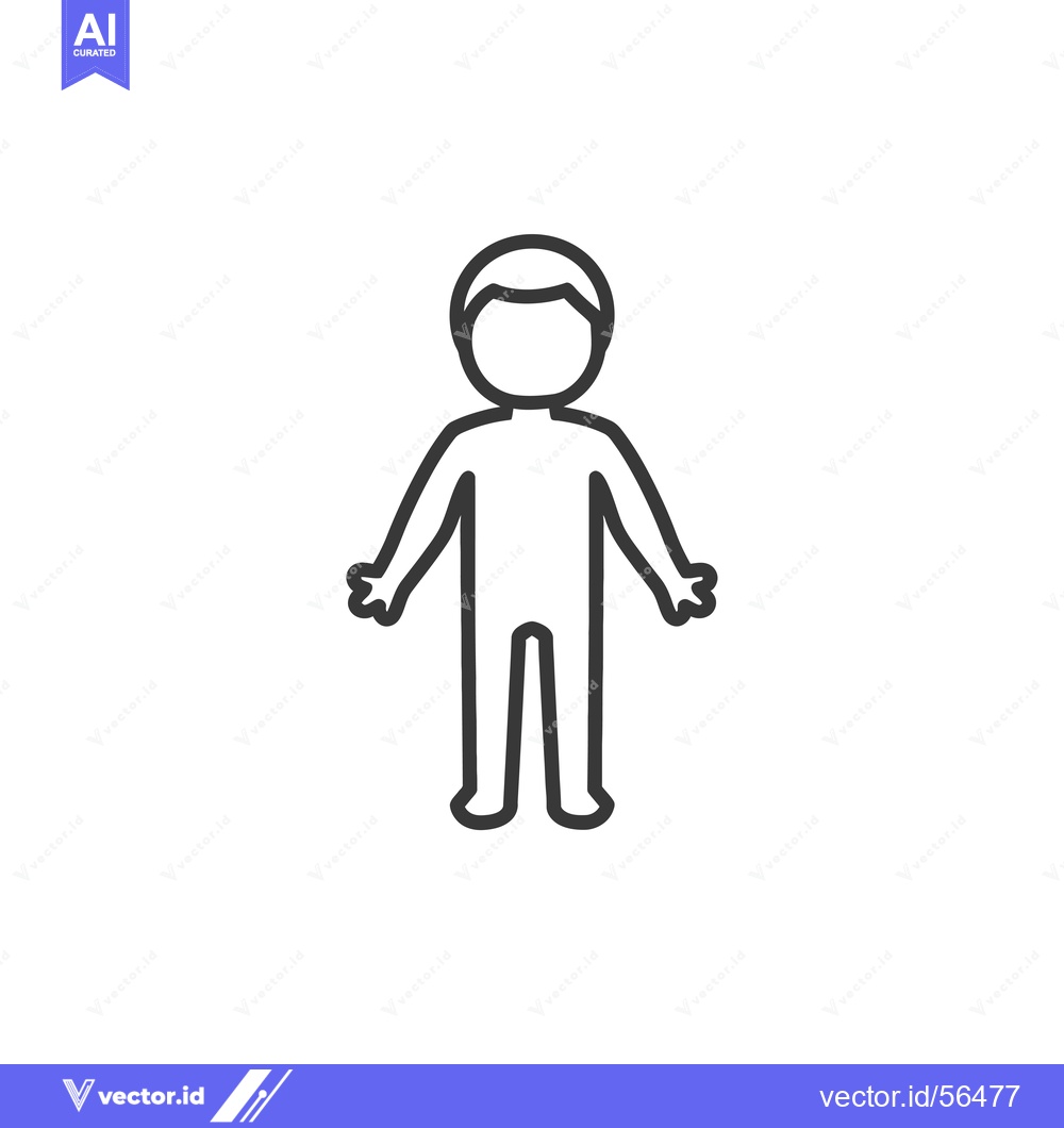 Premium Vector of Line drawing of a person standing with arms outstretched