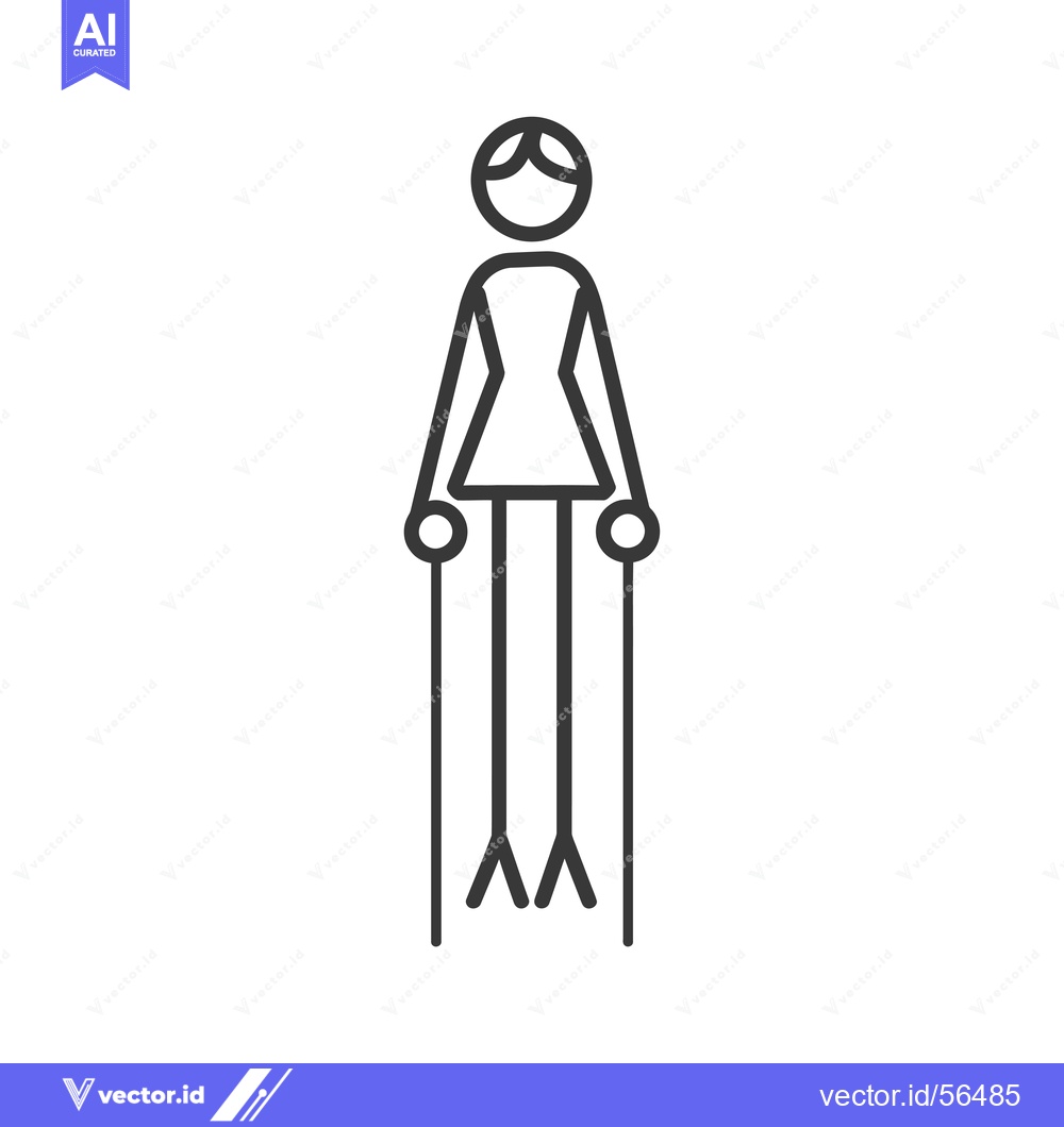 Premium Vector dari Line drawing of a person using crutches