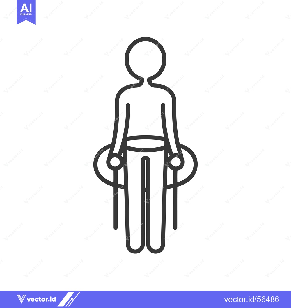 Premium Vector of Line drawing of a person using crutches