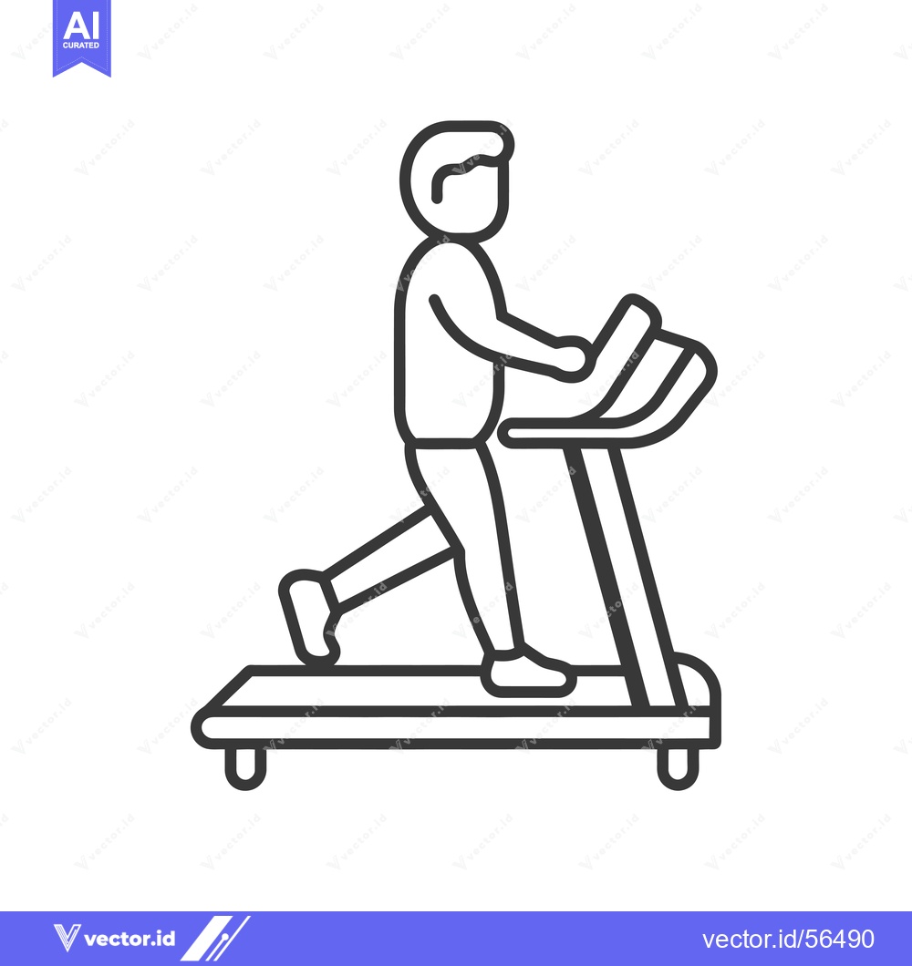 Premium Vector of Line drawing of a person walking on a treadmill