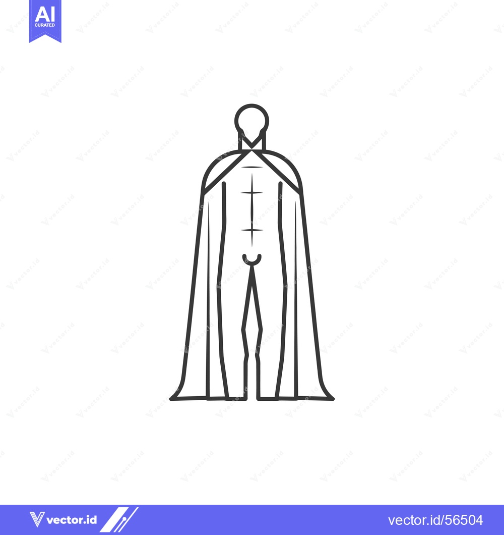 Premium Vector of Line drawing of a person wearing a cape
