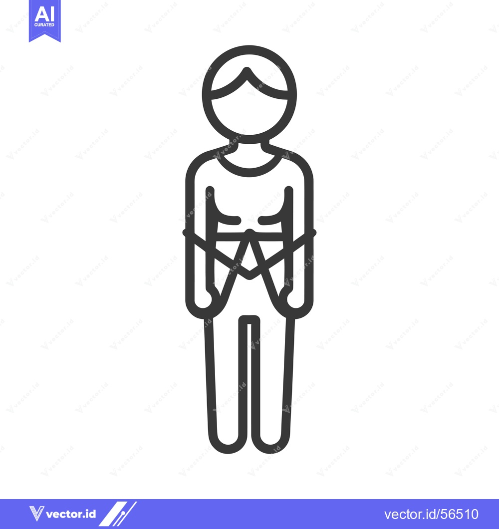 Premium Vector dari Line drawing of a person wearing a harness