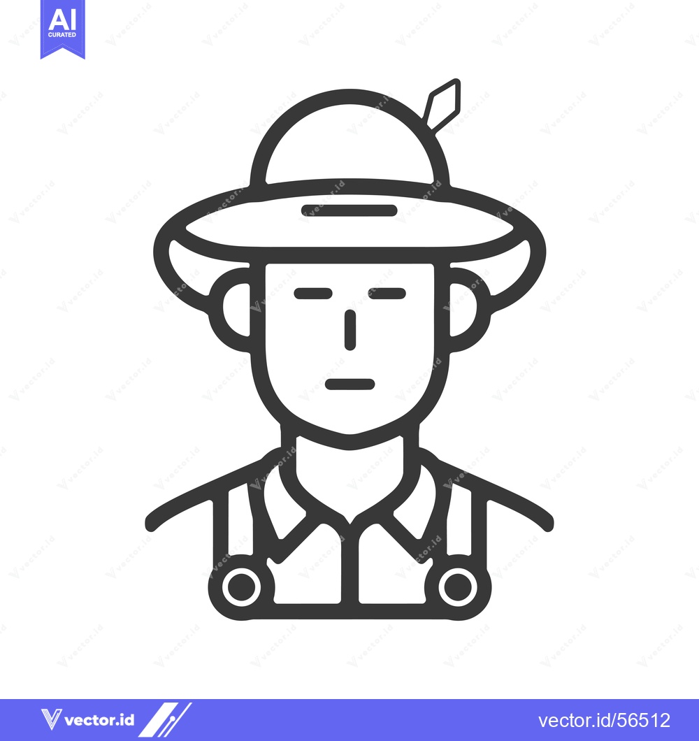 Premium Vector dari Line drawing of a person wearing a hat and overalls