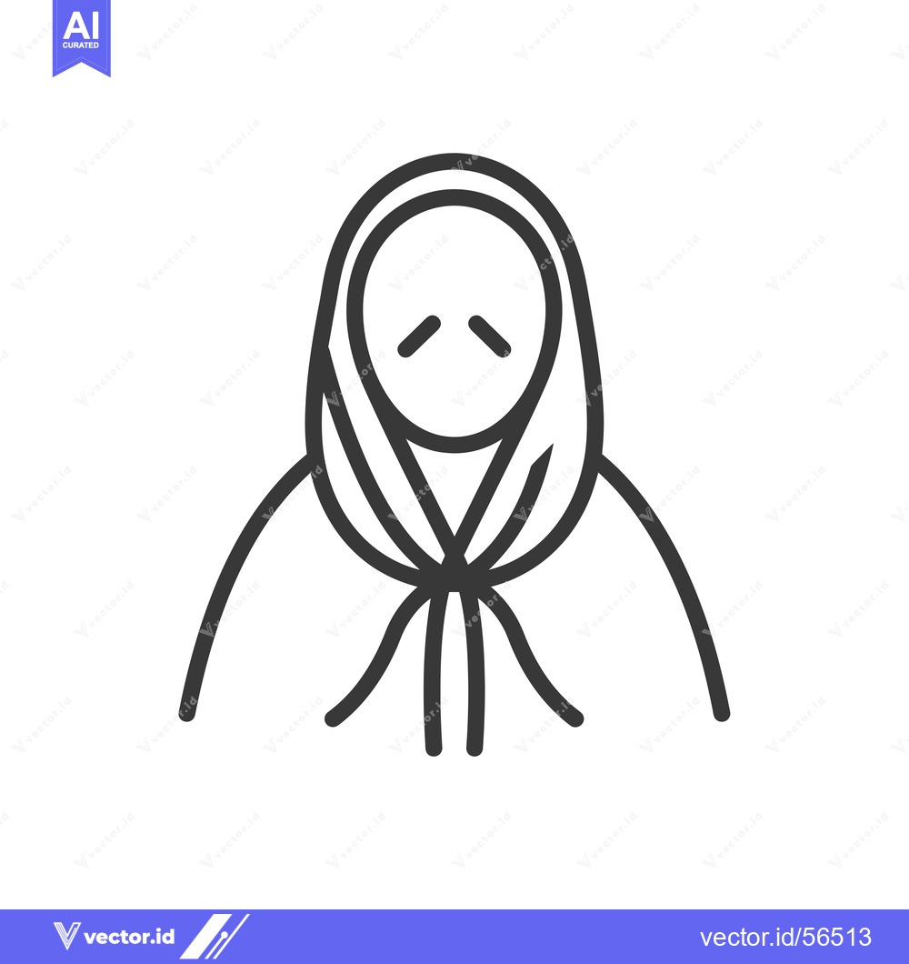 Premium Vector of Line drawing of a person wearing a headscarf