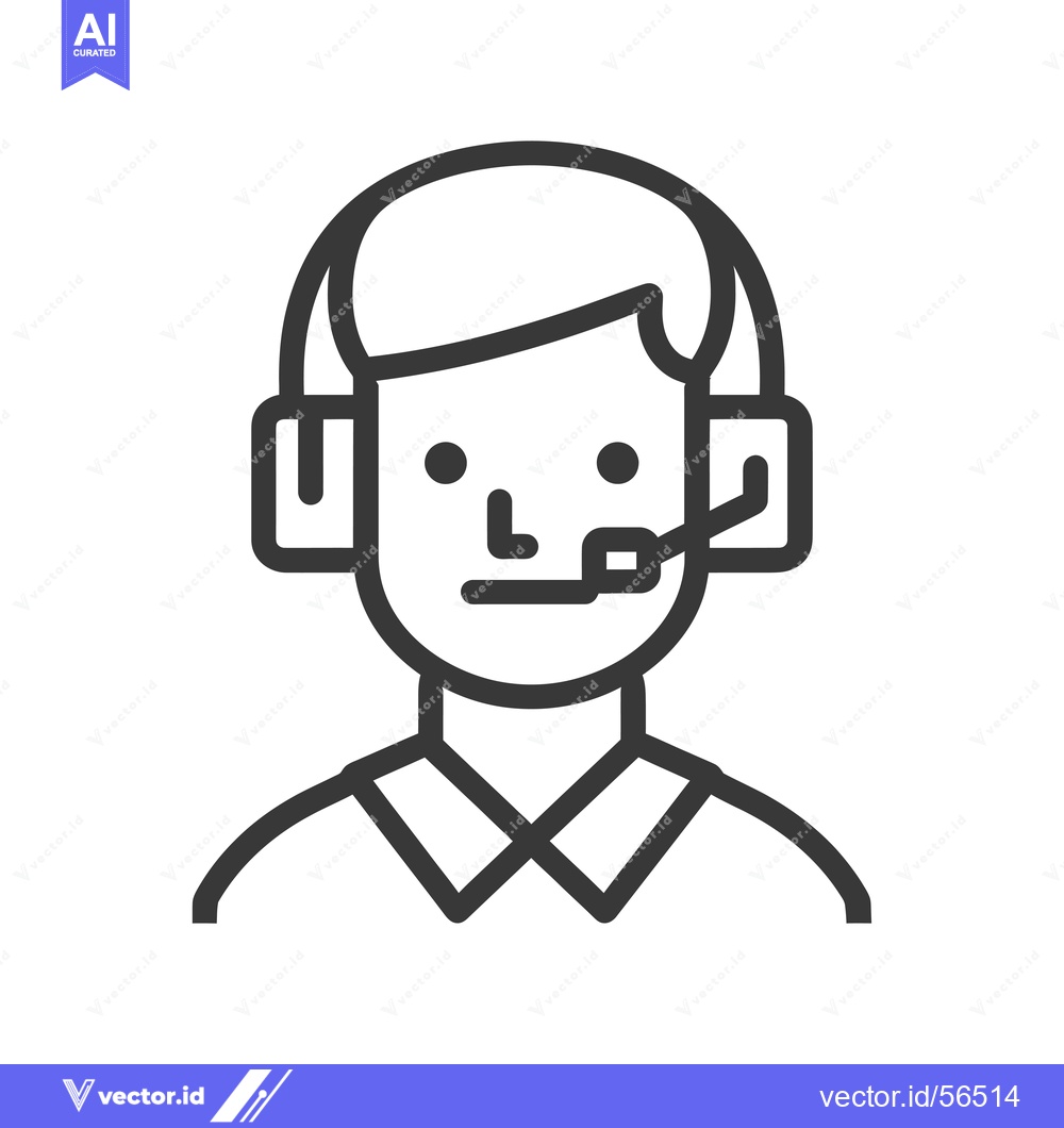 Premium Vector dari Line drawing of a person wearing a headset