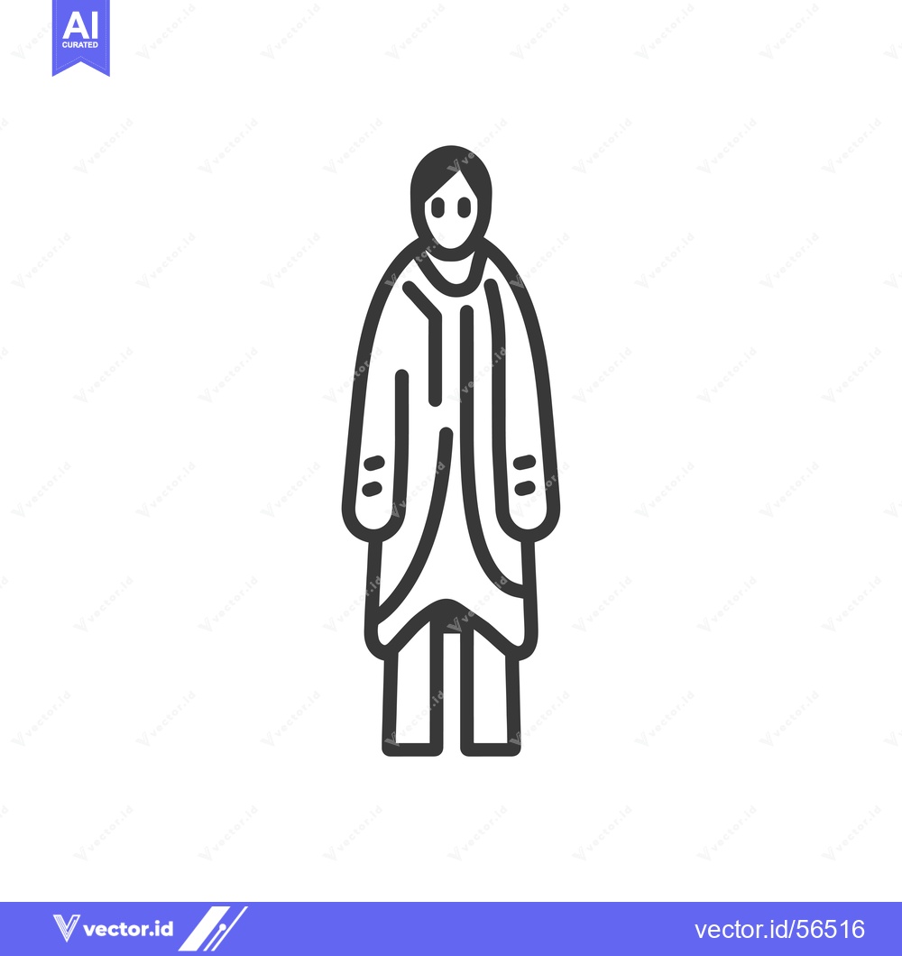 Premium Vector of Line drawing of a person wearing a long coat