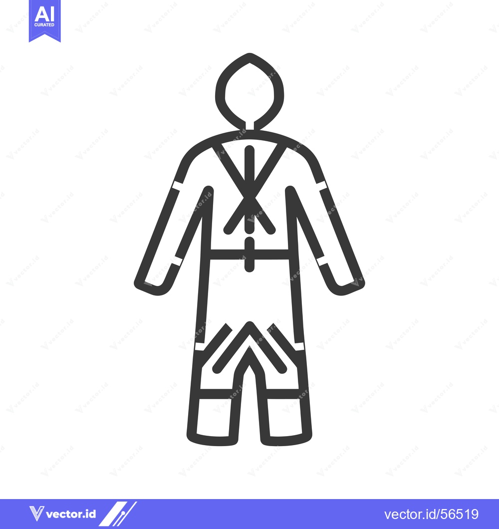 Premium Vector of Line drawing of a person wearing a protective suit with straps