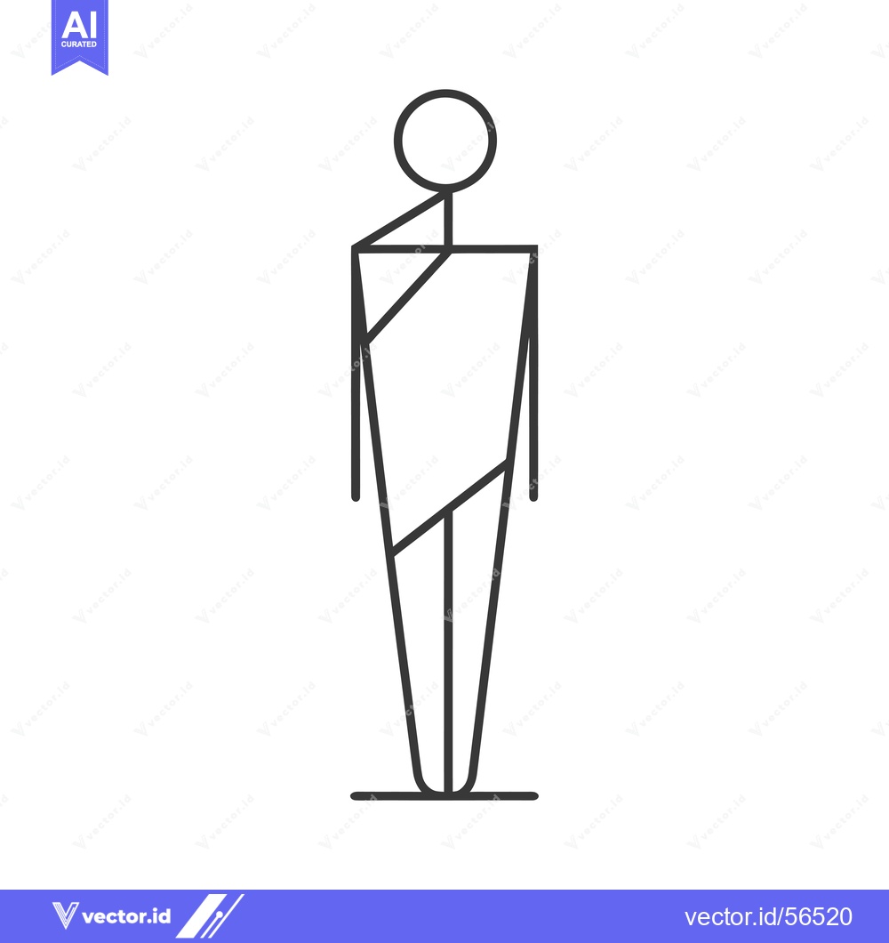 Premium Vector of Line Drawing of a Person Wearing a Sari