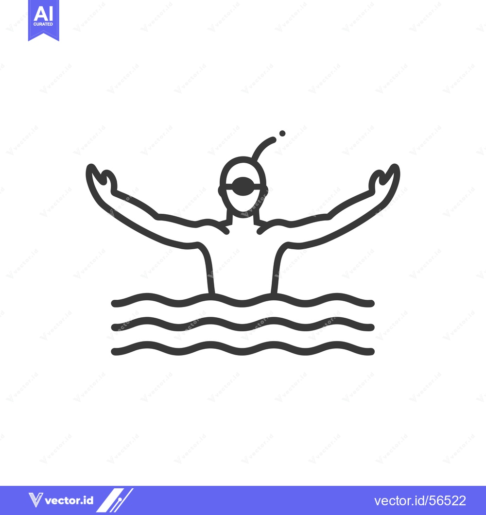 Premium Vector dari Line Drawing of a Person Wearing a Snorkel and Mask in Water