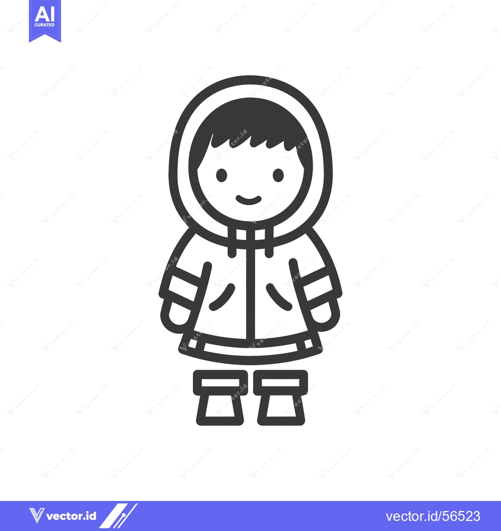 Premium Vector dari Line Drawing of a Person Wearing a Winter Outfit