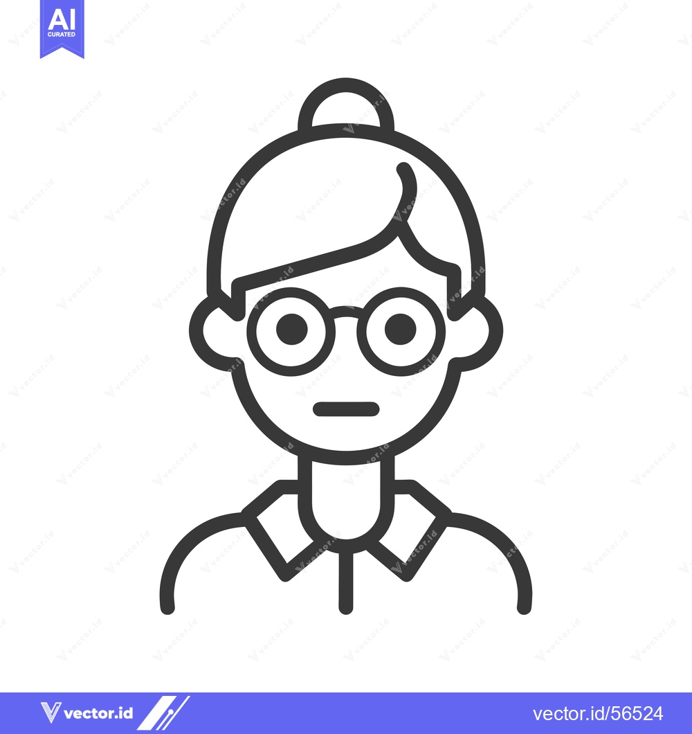 Premium Vector of Line drawing of a person wearing glasses