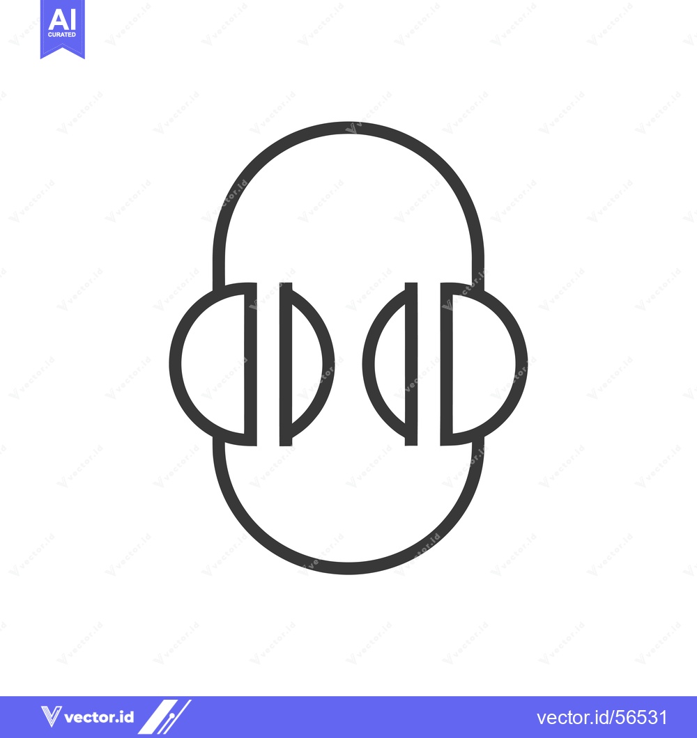 Premium Vector of Line drawing of a person wearing headphones