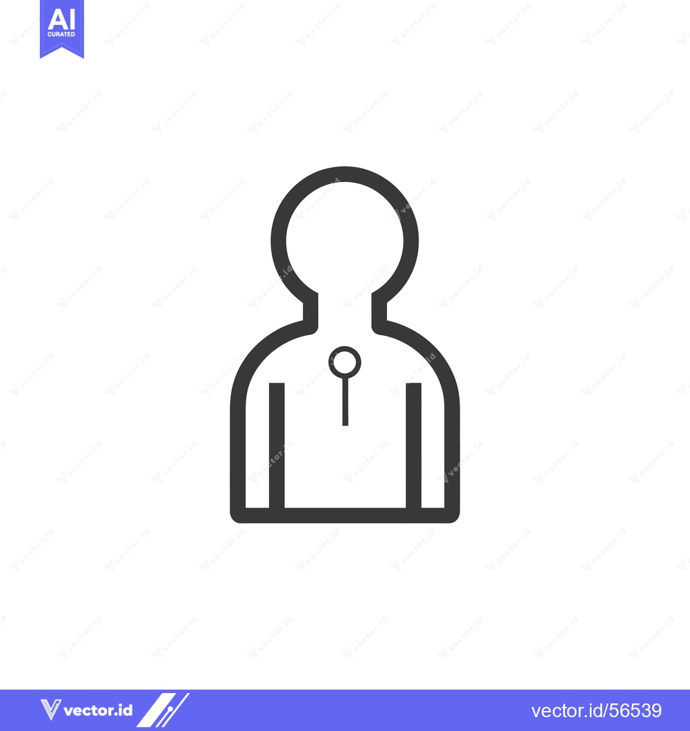 Premium Vector dari Line Drawing of a Person with a Badge
