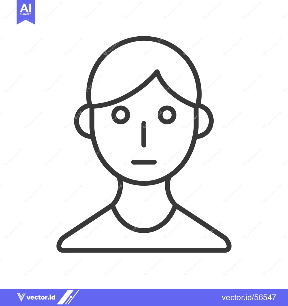 Premium Vector of Line drawing of a person with a neutral facial expression