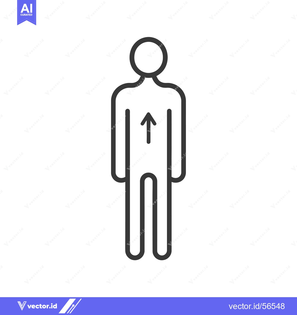 Premium Vector dari Line drawing of a person with an upward arrow in their chest