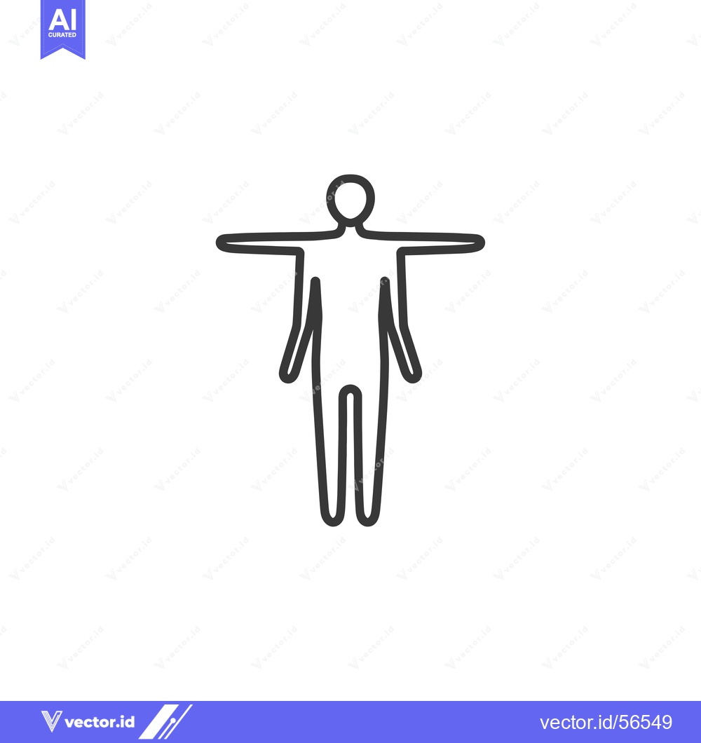 Premium Vector dari Line Drawing of a Person with Arms Outstretched