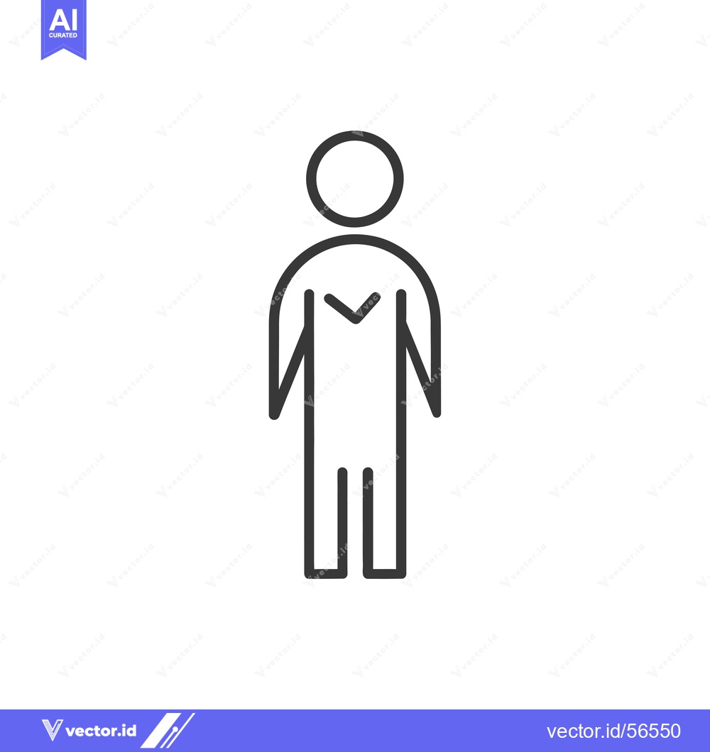 Premium Vector of Line drawing of a person with arms outstretched and legs together