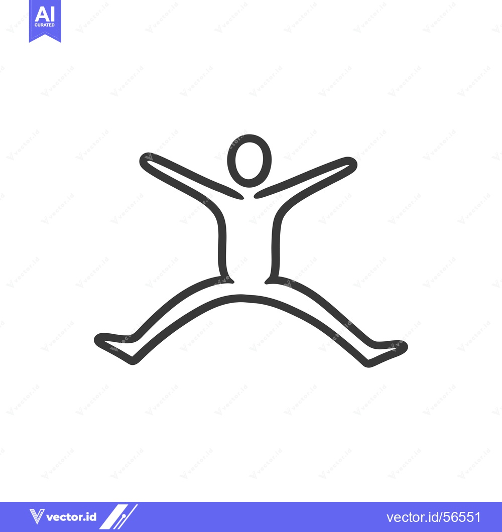 Premium Vector dari Line drawing of a person with arms outstretched jumping