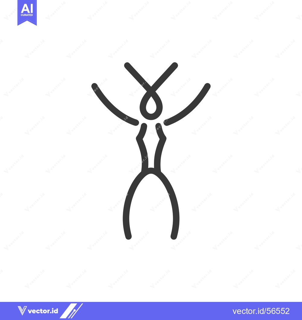 Premium Vector of Line Drawing of a Person with Arms Raised