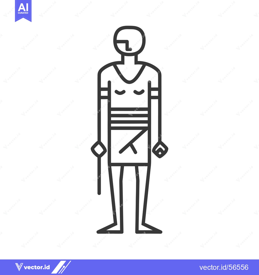Premium Vector dari Line Drawing of a Person with a Stick