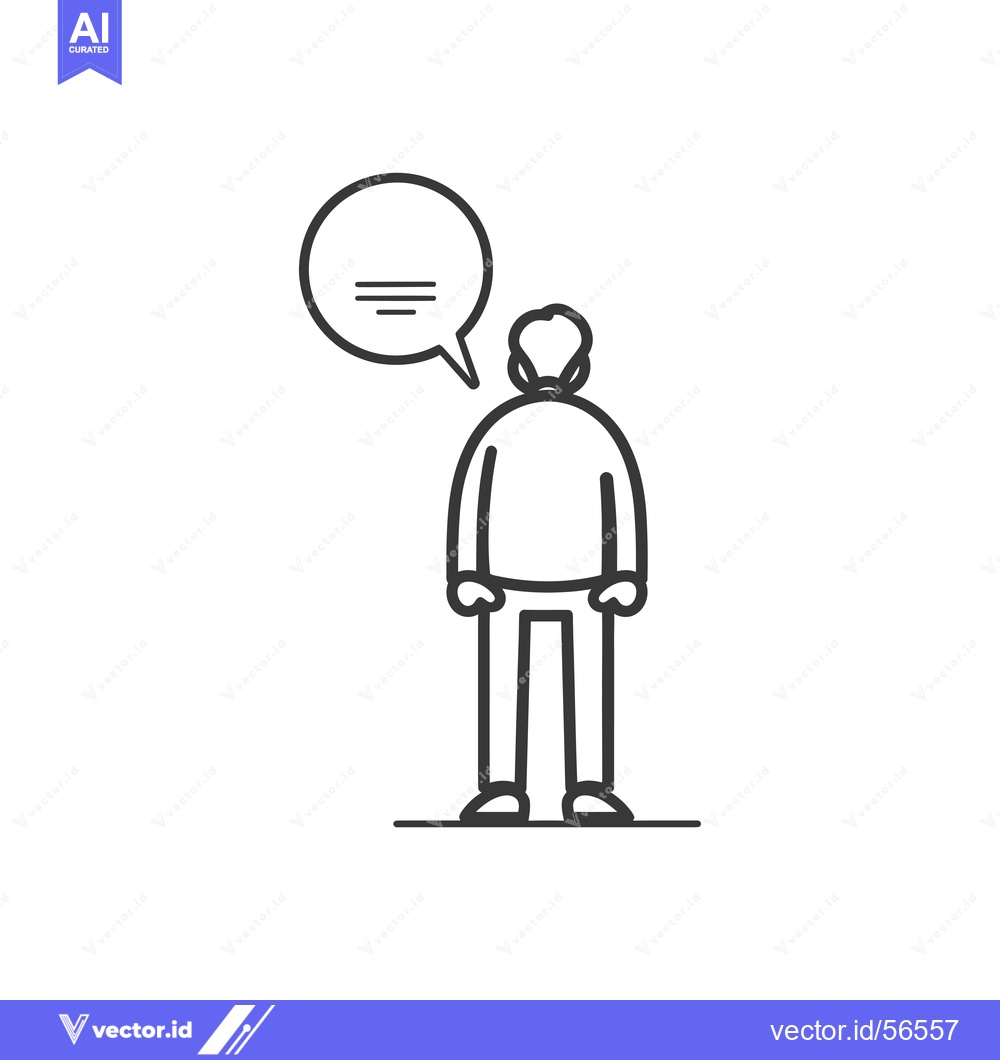 Premium Vector dari Line drawing of a person with a thought bubble