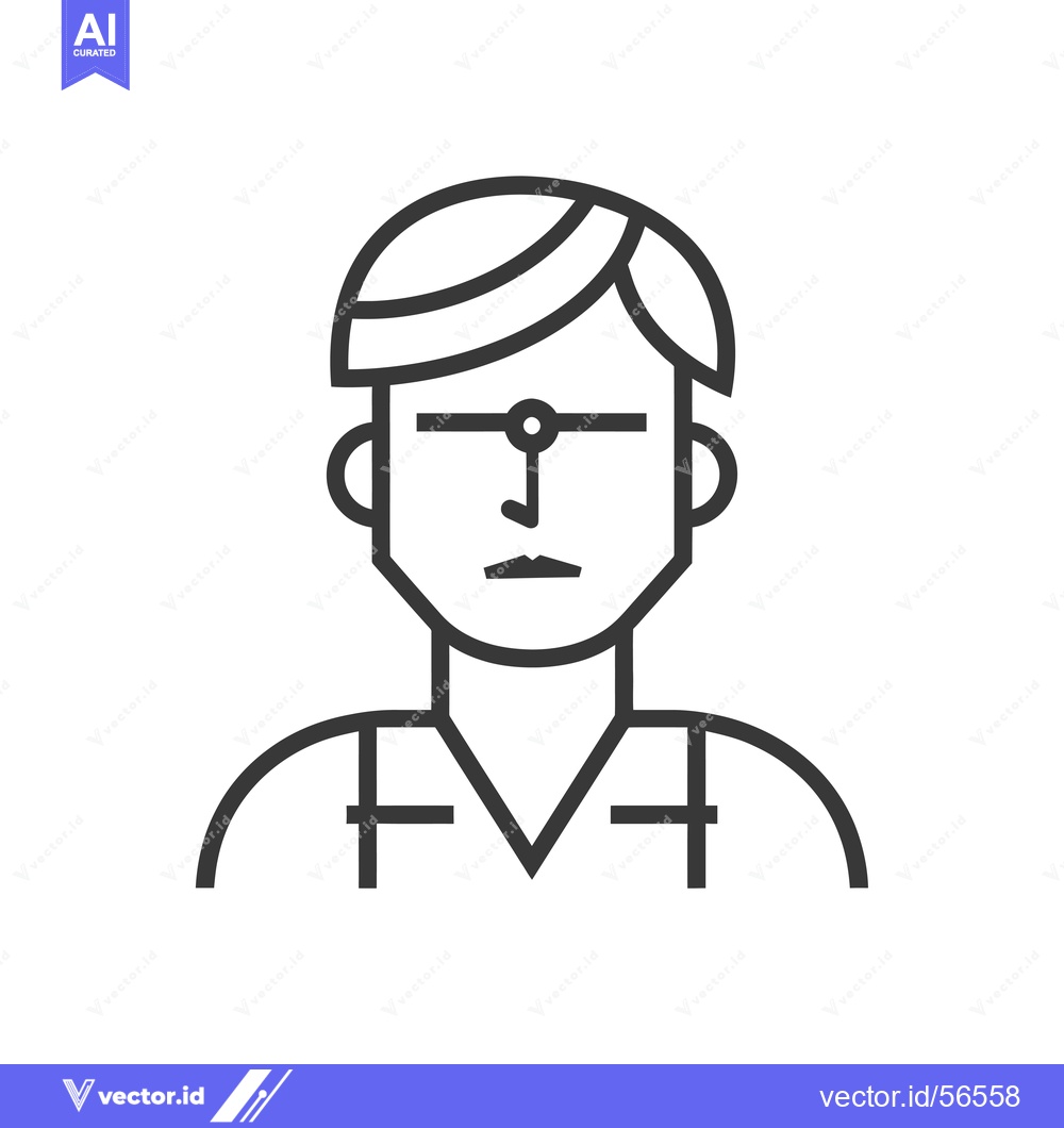 Premium Vector of Line Drawing of a Person with a Unique Facial Feature