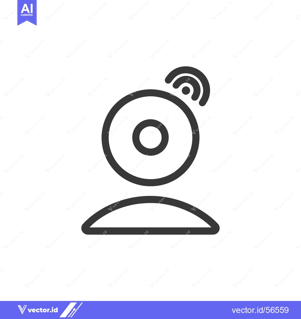 Premium Vector of Line drawing of a person with a webcam and wifi signal above their hea