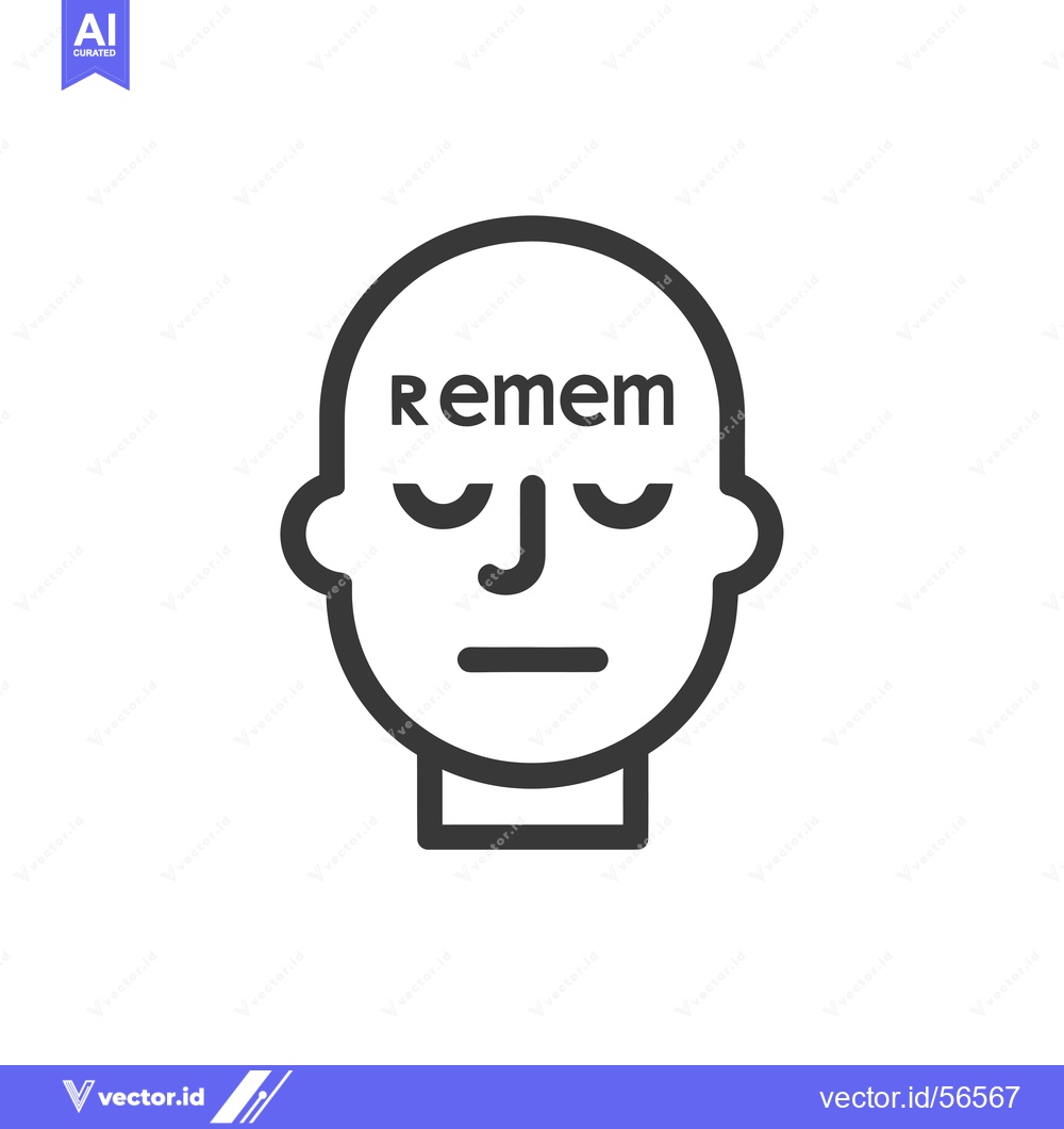 Premium Vector dari Line drawing of a person with "Remem" written on their forehead