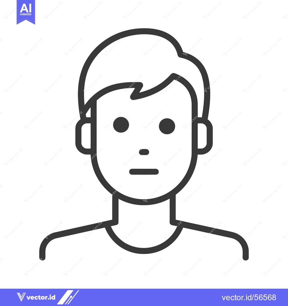 Premium Vector of Line Drawing of a Person with Short Hair