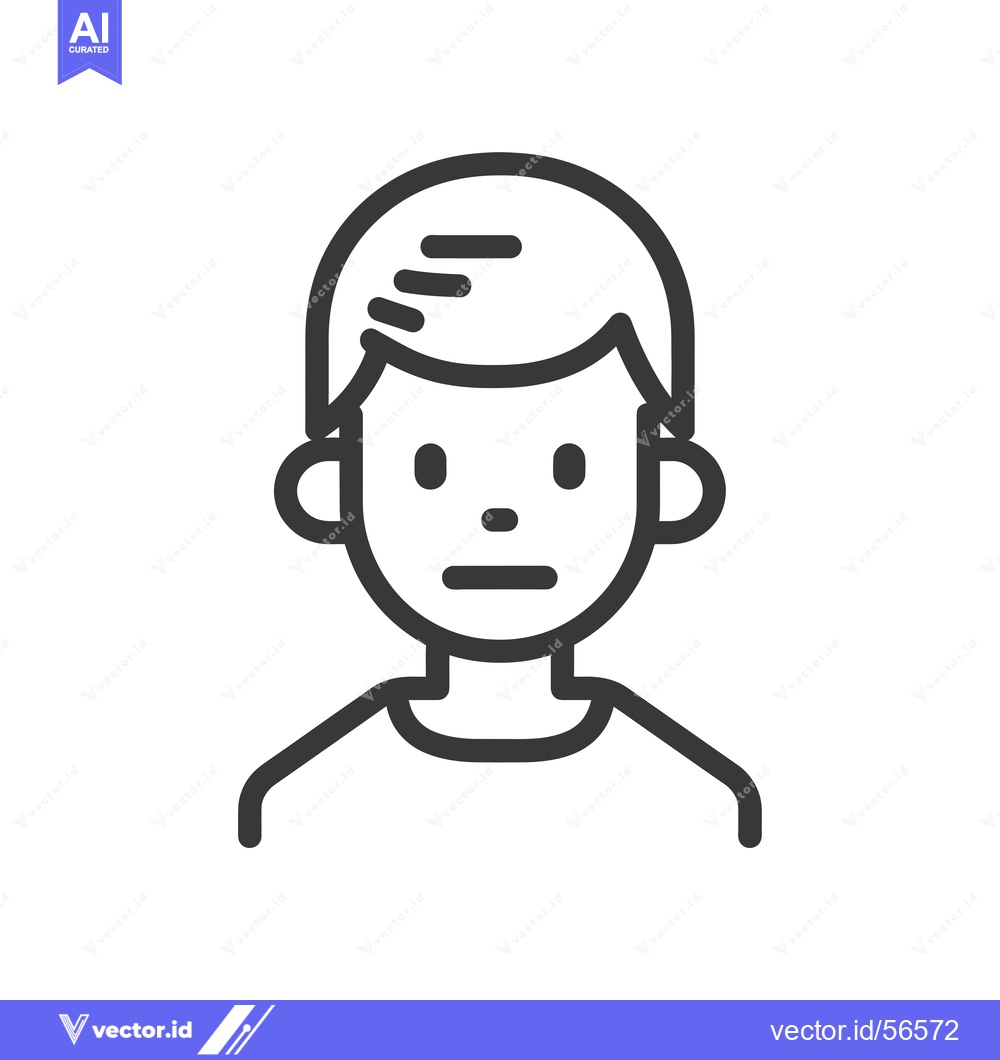 Premium Vector dari Line Drawing of a Person with Short Hair and a Neutral Expression